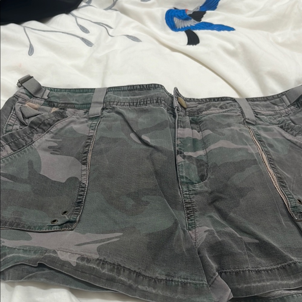 Pam & Gela Green and Gray Cargo Shorts